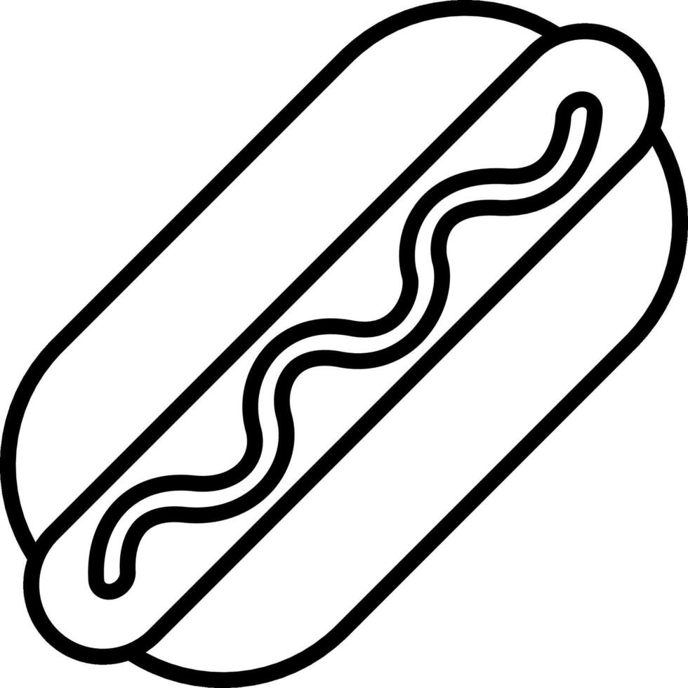 Hot dog line icon, outline fast food illustration vector