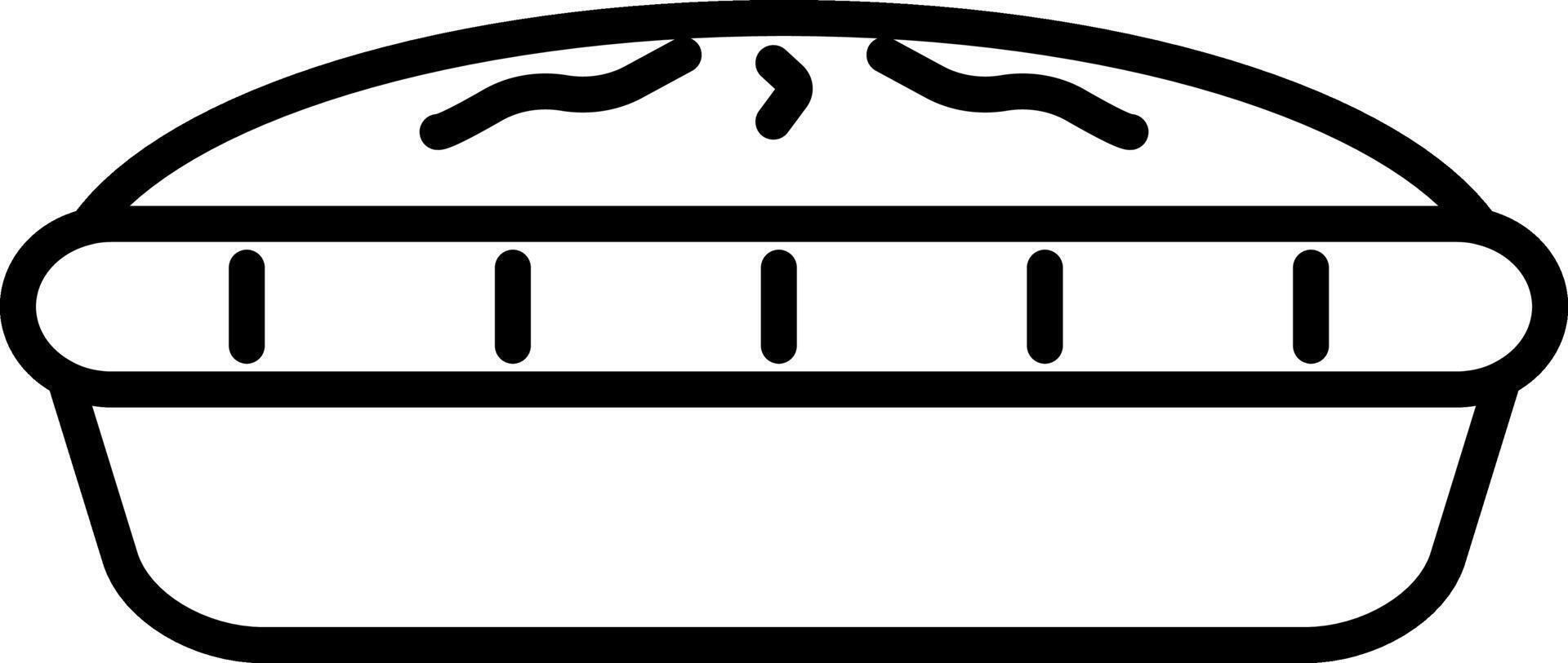 Pie icon, sweet pastry outline illustration vector