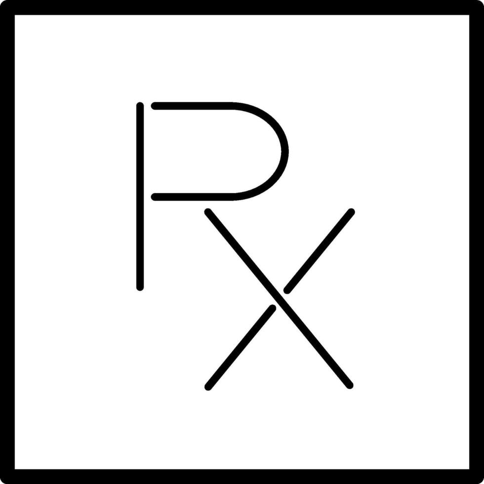 Prescription icon with Rx vector