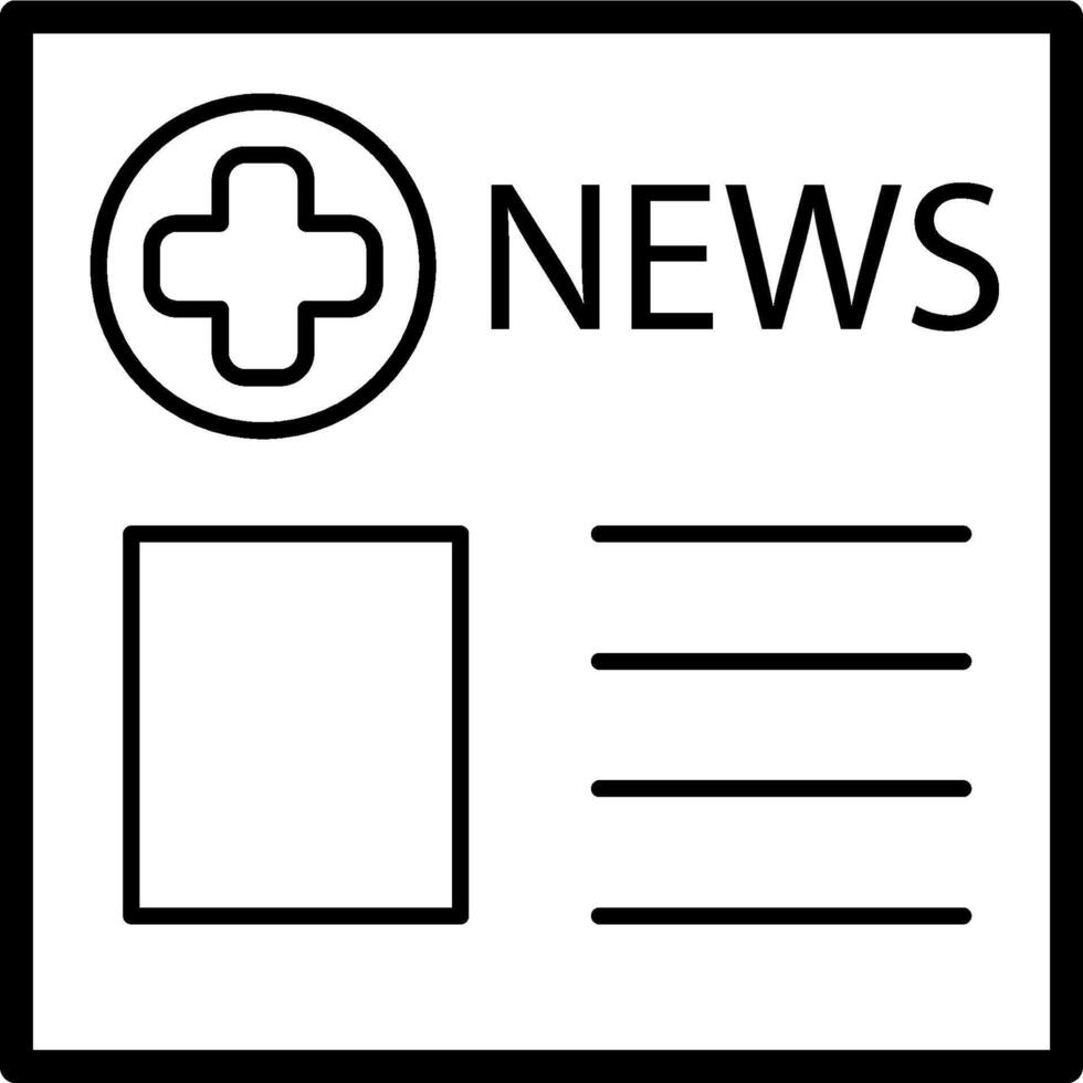Health news article icon vector