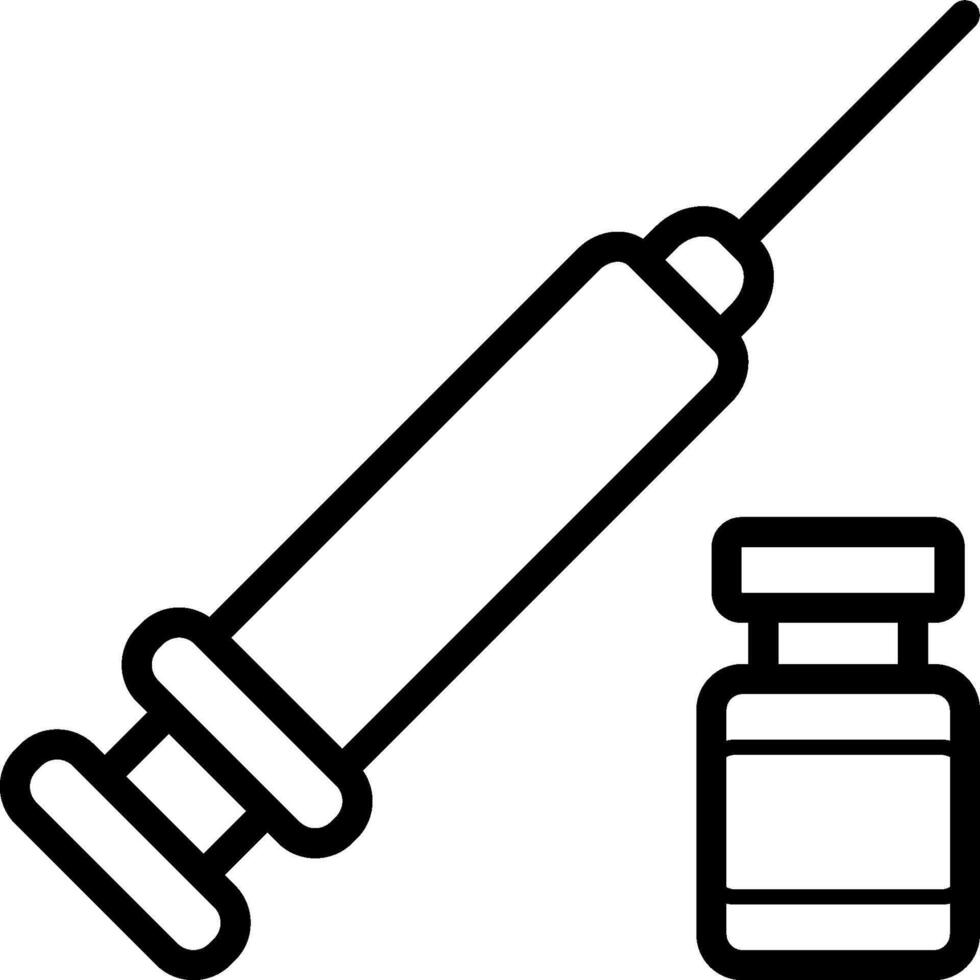 Vaccine icon with syringe and vial vector