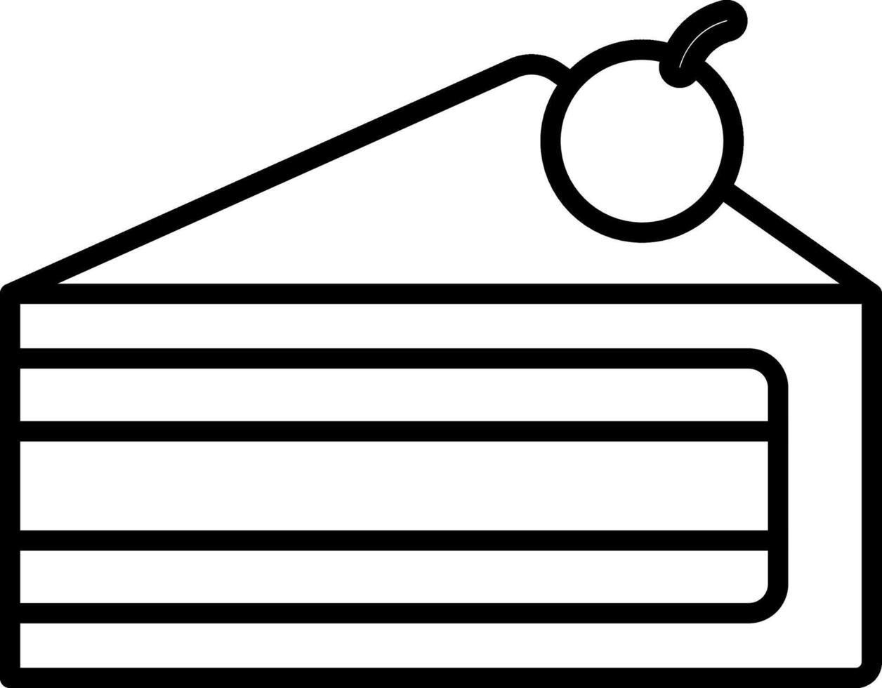 Cake slice line icon vector