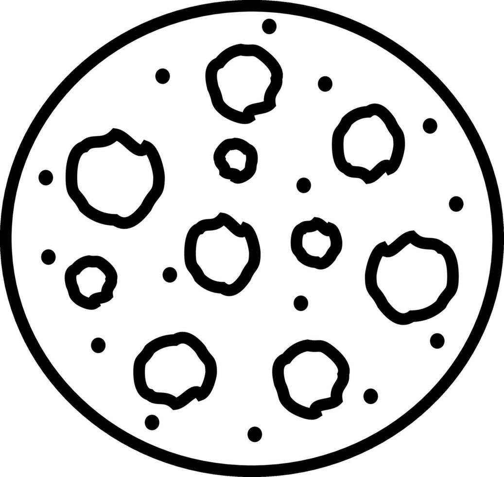 Cookie icon, outline icon snack dessert vector