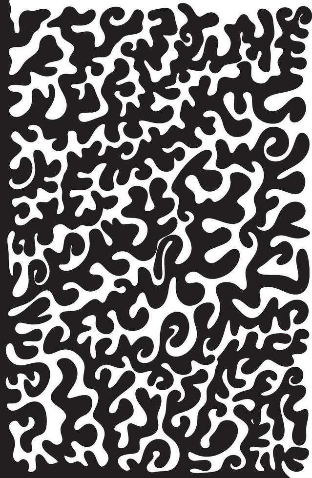 Organic Shape black and white background coral reef vector