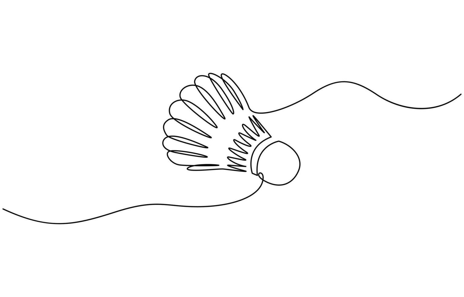 Badminton ball one line drawing, Continuous hand drawn sport theme object. vector