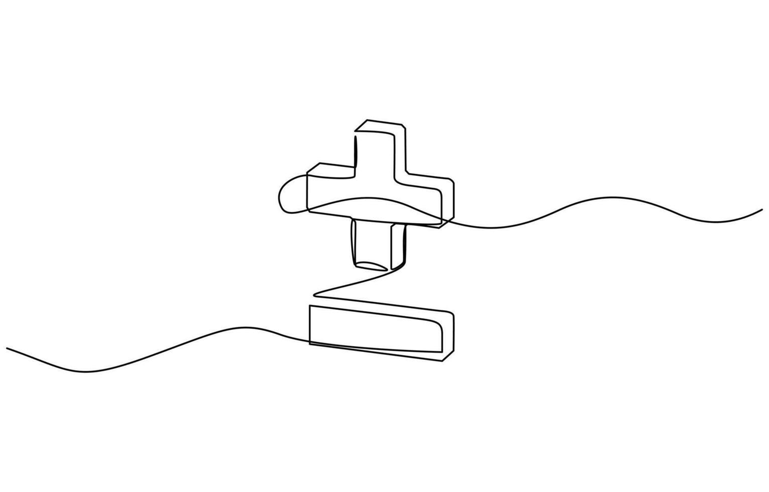 Continuous linear drawing of plus and minus signs. Plus and minus signs. Abstract background drawn with one line. vector
