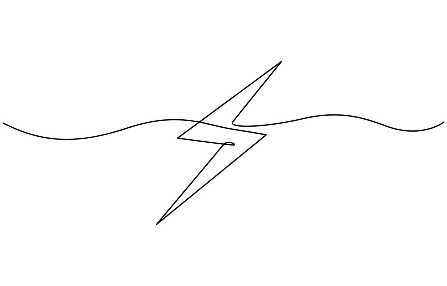 Bolt electric in continuous line drawing style, Line Drawing Lighting Strike Icon, Flash Continuous Line Illustration, Lightning, Energy Editable Continuous Line Icon. vector
