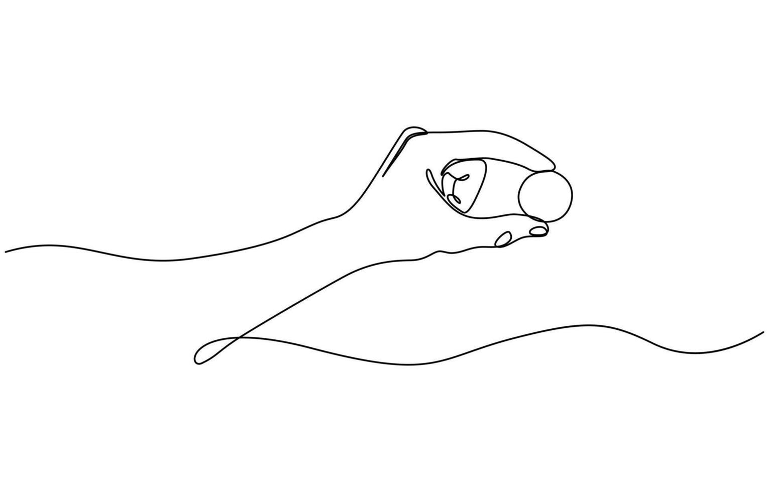 Hand holding coin continuous one line drawing art, Simplicity sketch hand drawn minimalism. One line drawing of hand holding money of dollar coin. vector