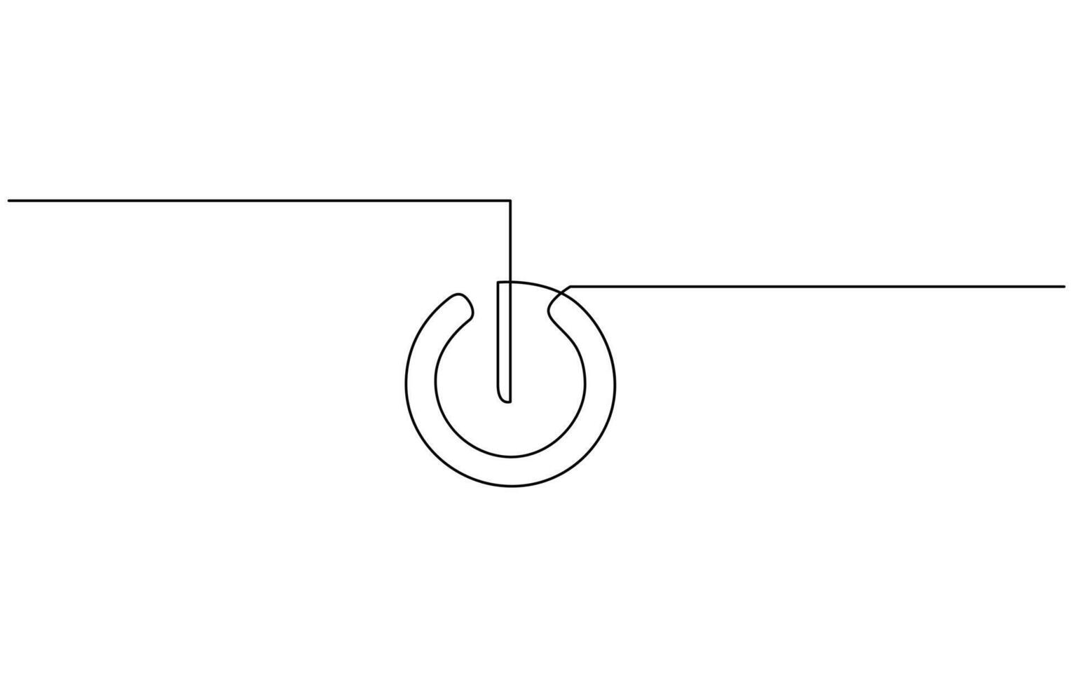 On-Off button in continuous line drawing style. Line art of On-Off button, energy saving icon. isolated white background vector