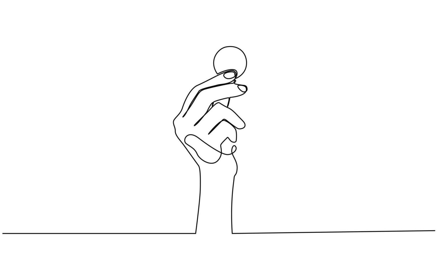 Hand holding coin continuous one line drawing art, Simplicity sketch hand drawn minimalism. One line drawing of hand holding money of dollar coin sign design. vector
