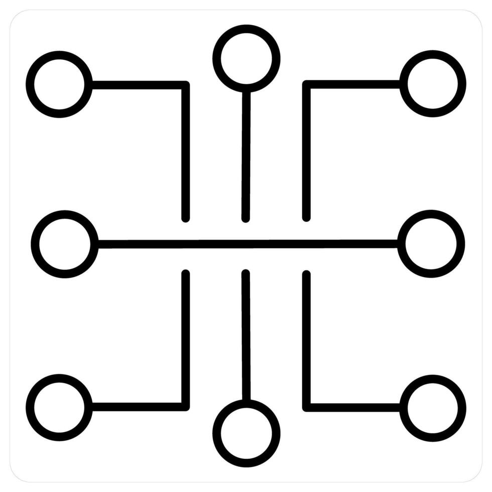 Circuit icon concept in black line color vector