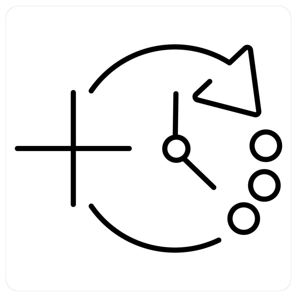 Add Time icon concept in black line color vector