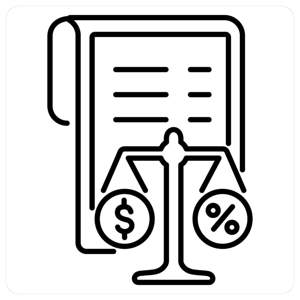 Balance Sheet icon concept in black line color vector
