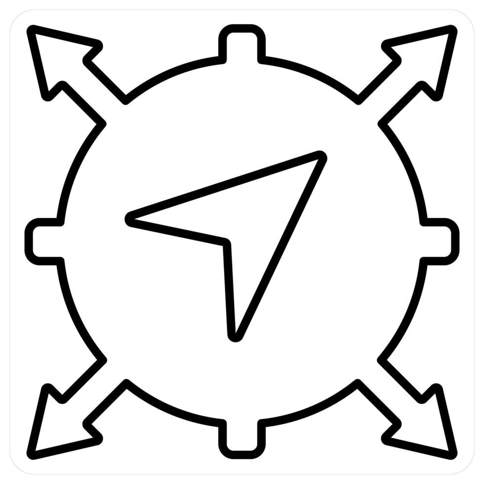 Navigation and location concept in black line color vector