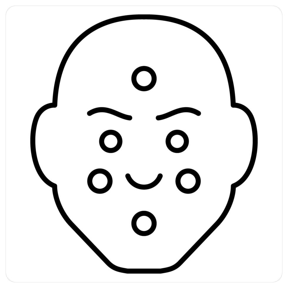 Dermatitis icon concept in black line color vector