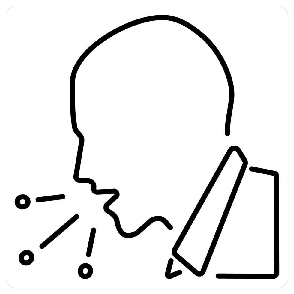 Cough concept in black line color vector