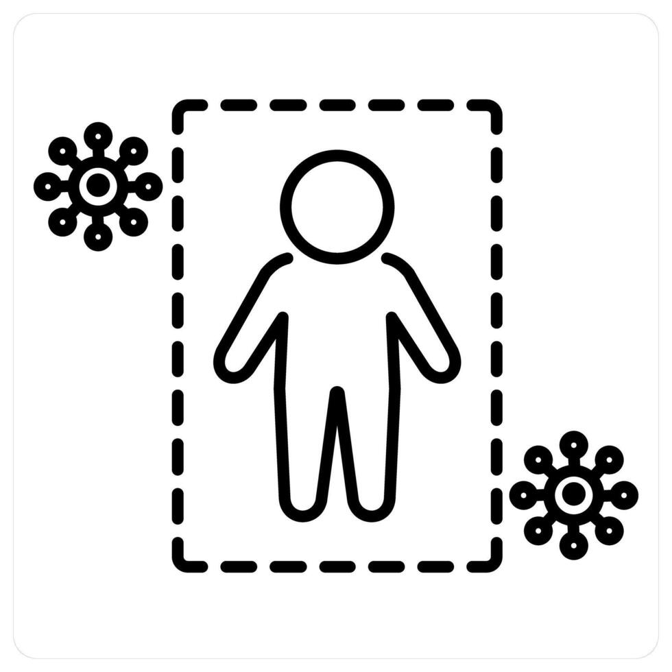 Immunity icon concept in black line color vector