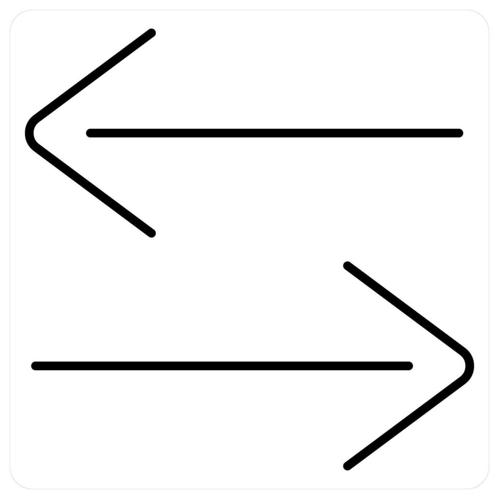 Arrows icon concept in black line color vector