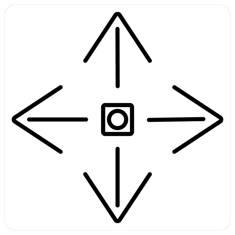 Move icon concept in black line color vector