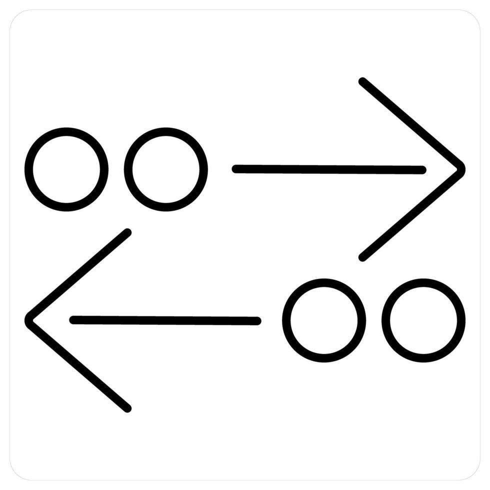 Motion icon concept in black line color vector
