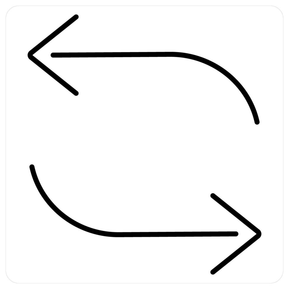 Repeat icon concept in black line color vector