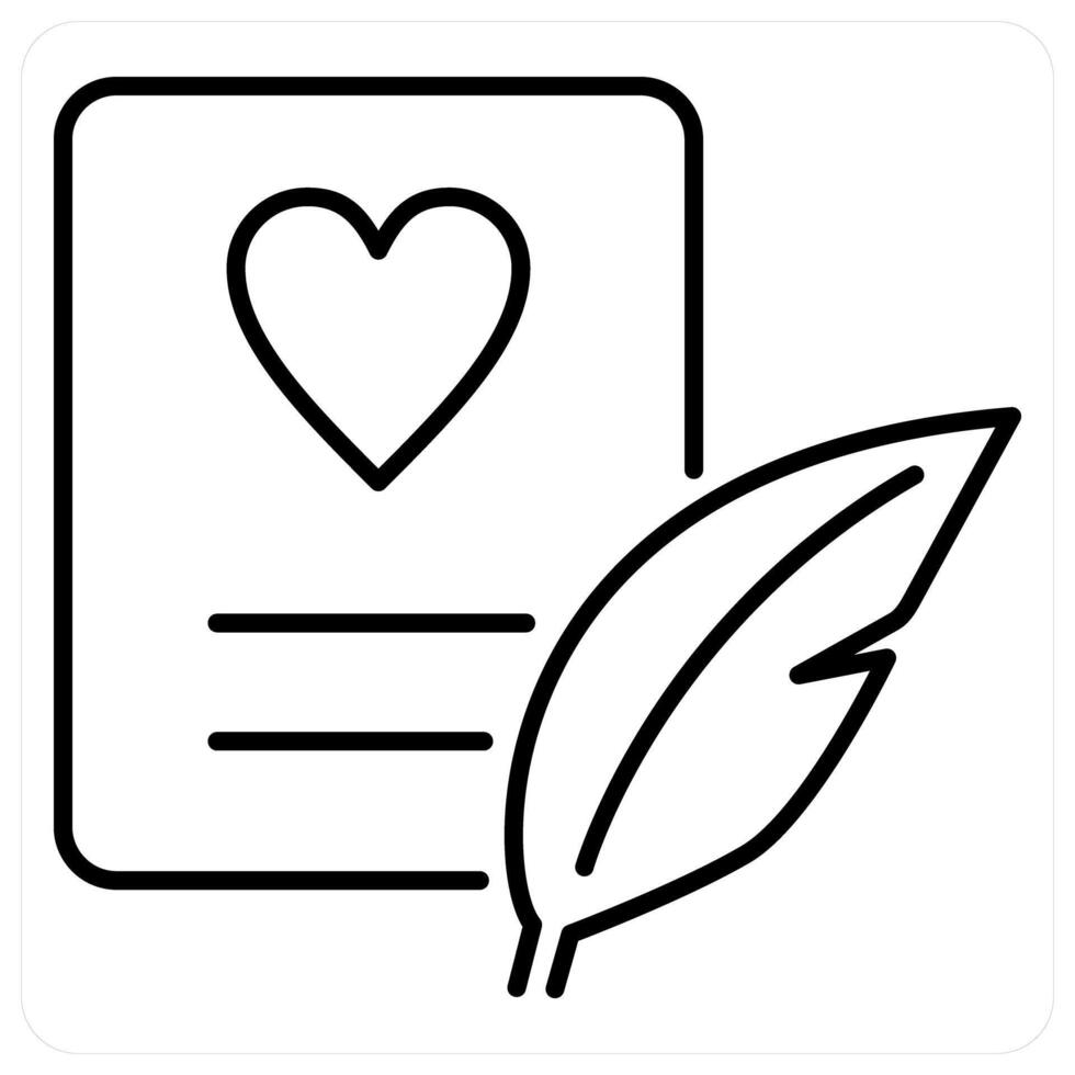 Poetry icon concept in black line color vector
