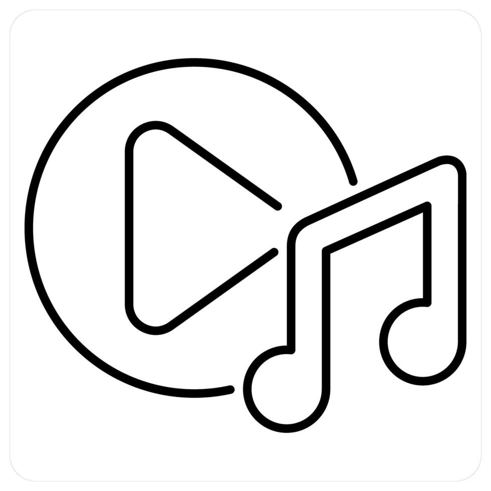Music icon concept in black line color vector