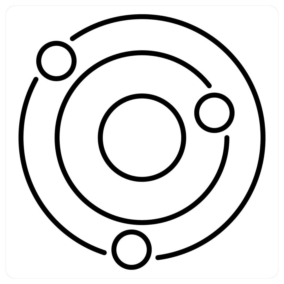 Solar System concept in black line color vector