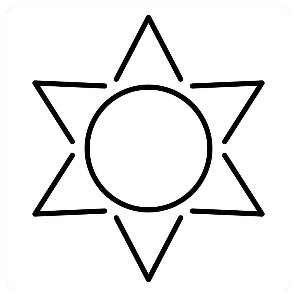 Sun icon concept in black line color vector