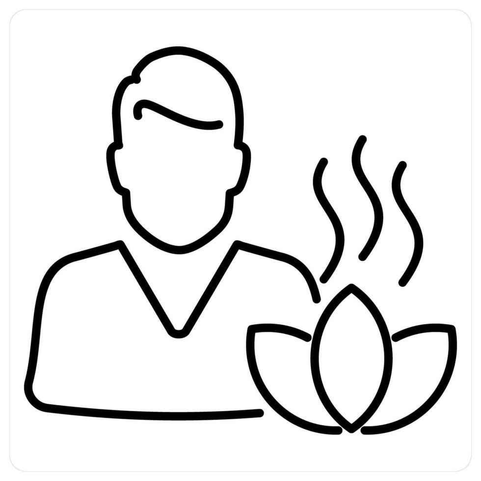 Wellness icon concept in black line color vector