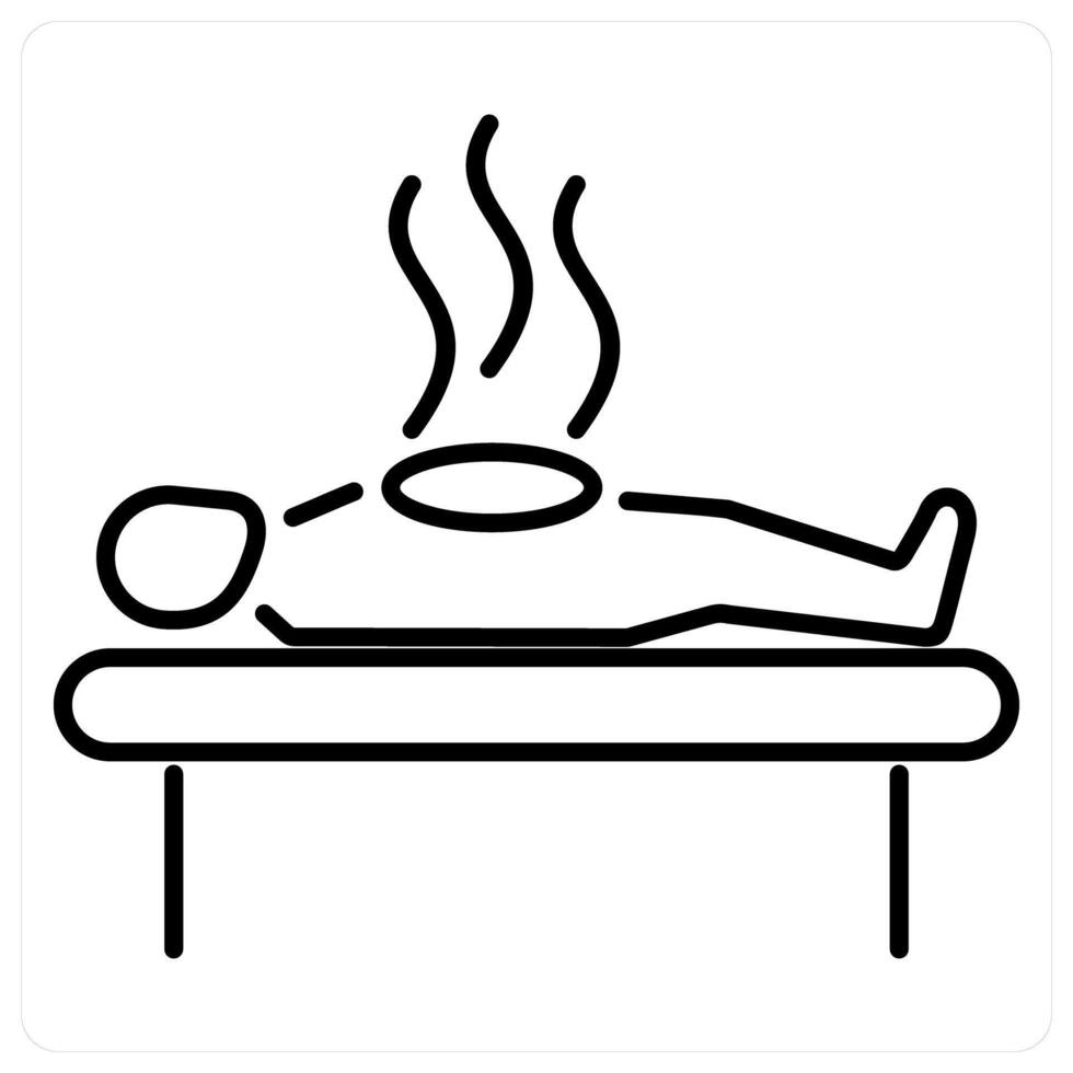 Hot Stones icon concept in black line color vector