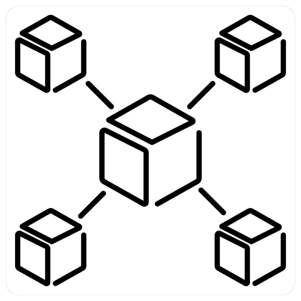 Node icon concept in black line color vector