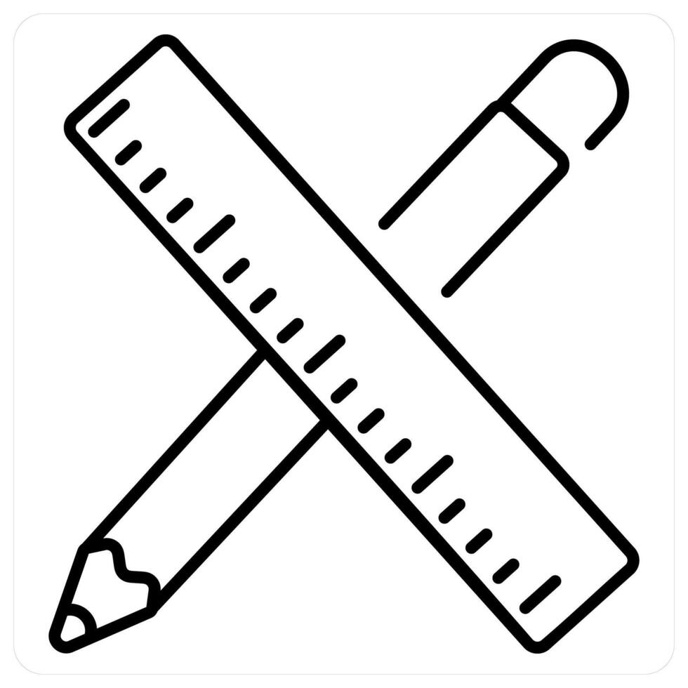 Stationery icon in black line color vector