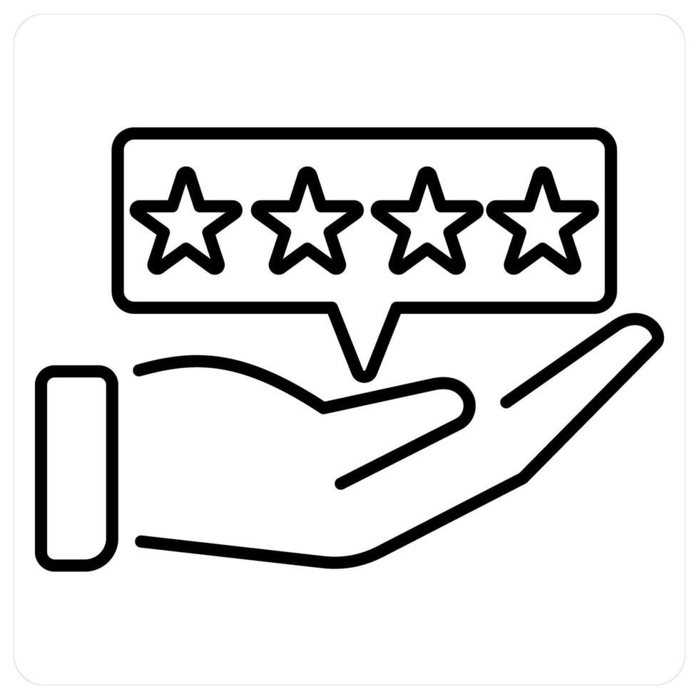 Reputation icon concept in black line color vector