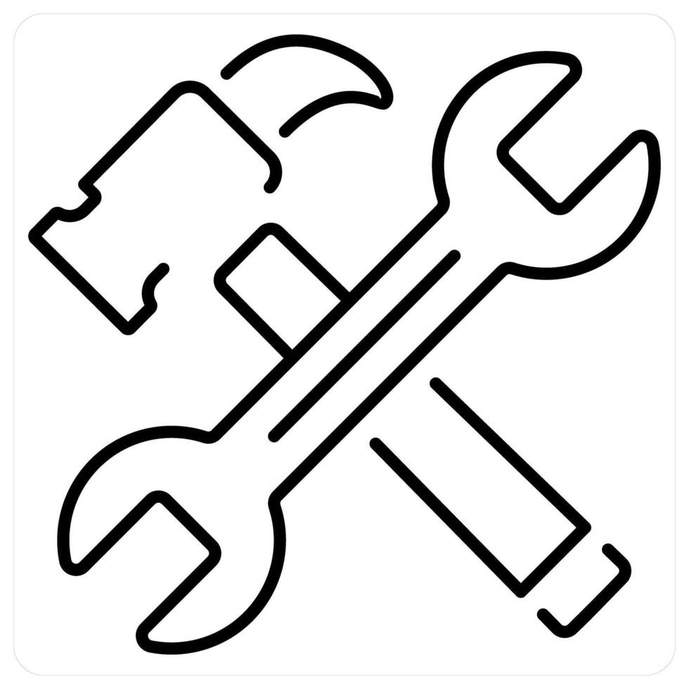 Tools icon concept in black line color vector