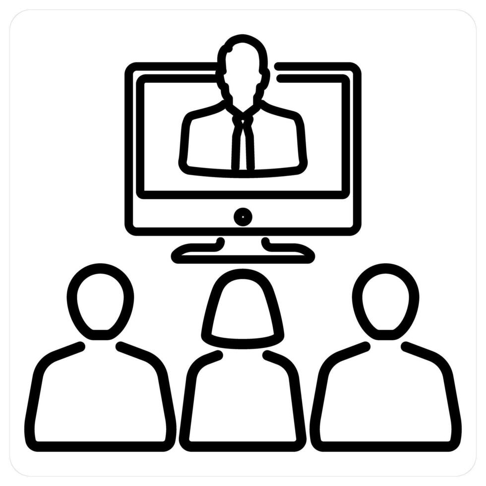 Seminar icon concept in black line color vector