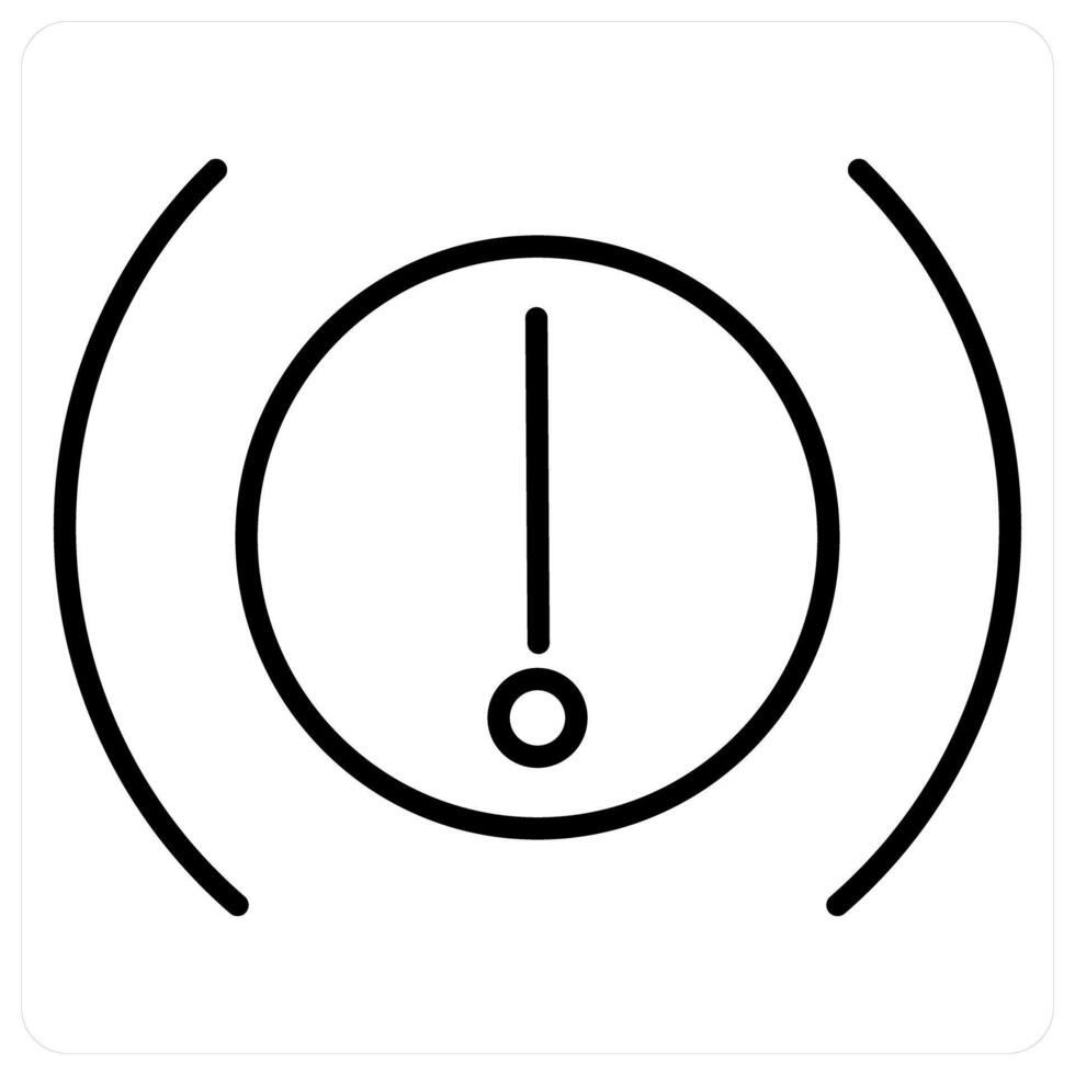 Brake Warning icon concept in black line color vector