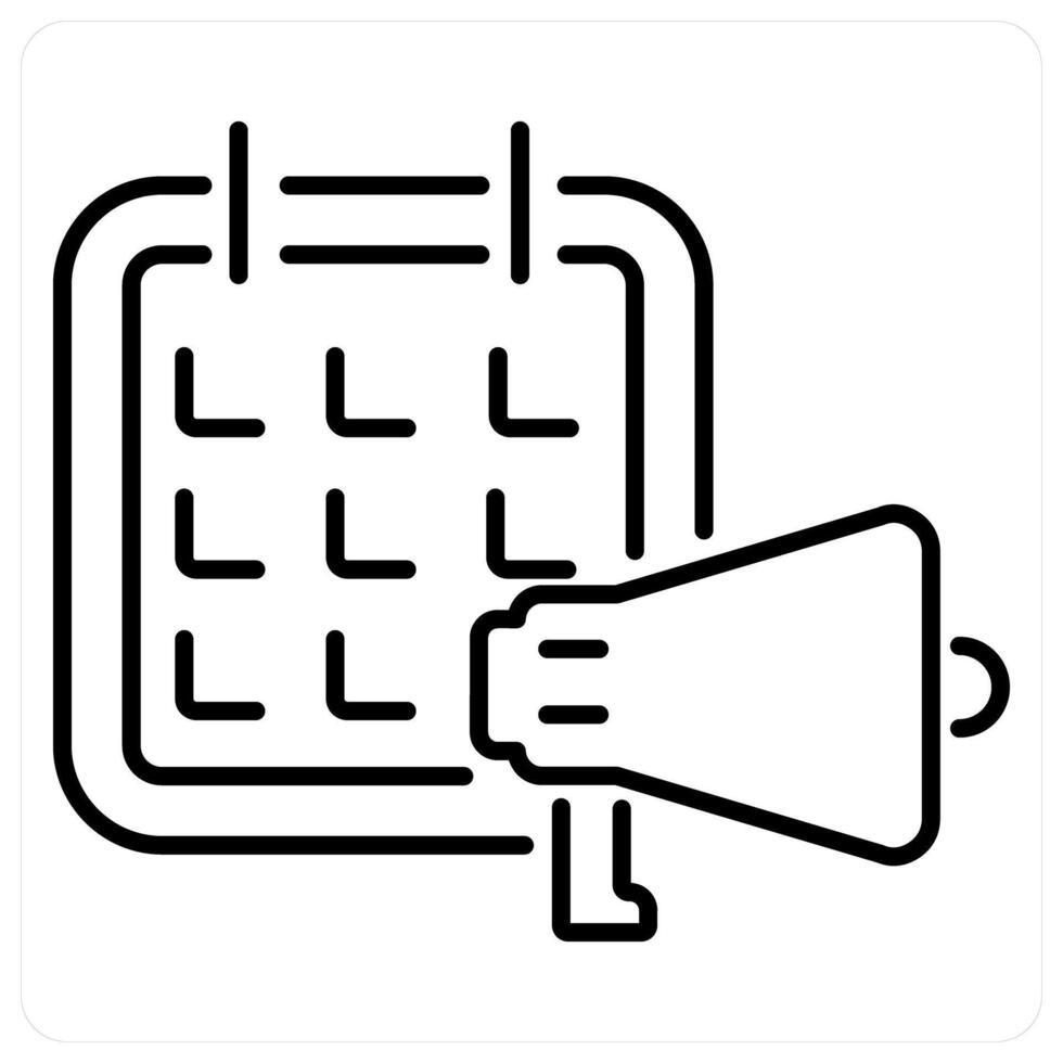 Event icon in black line color vector