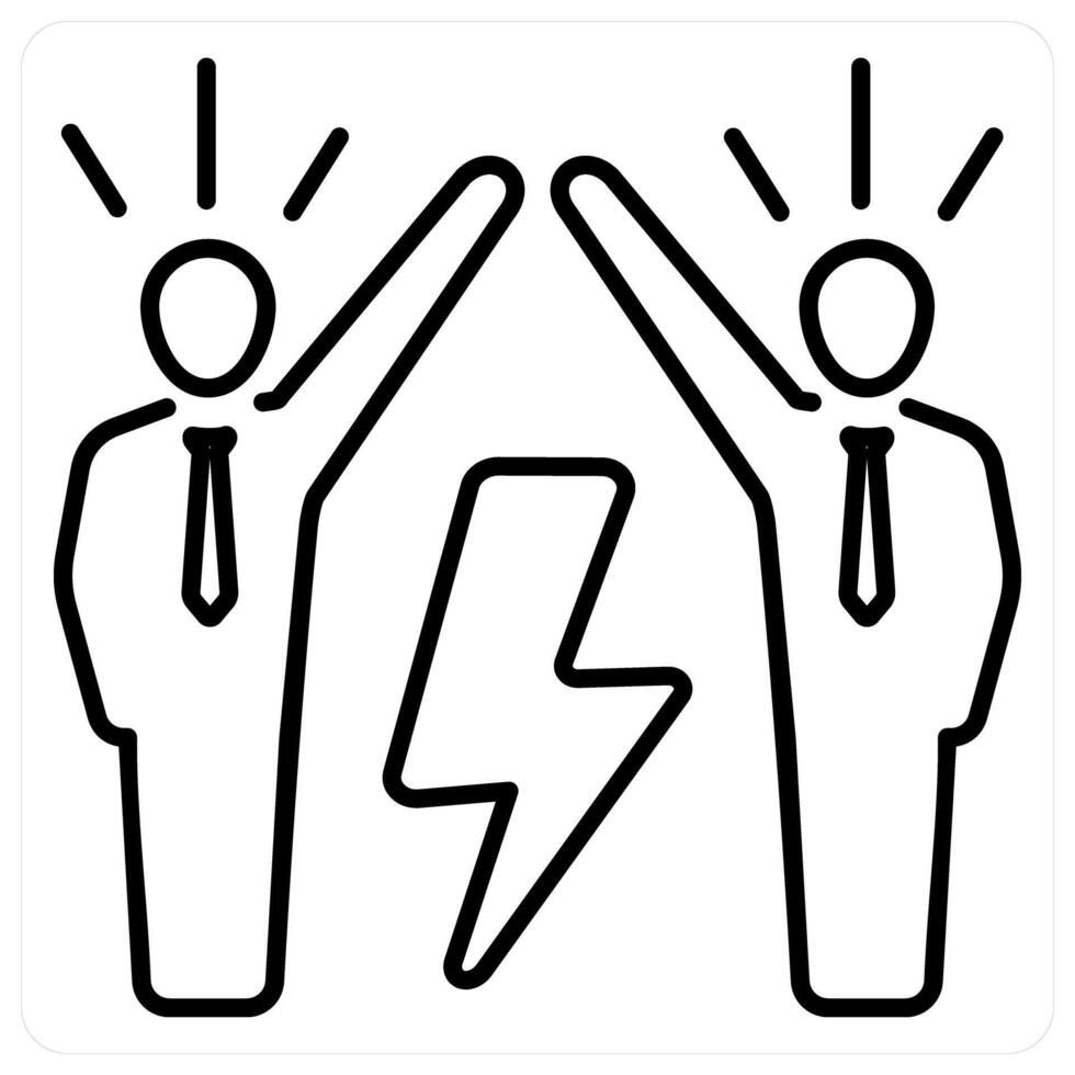 Rivalry icon concept in black line color vector