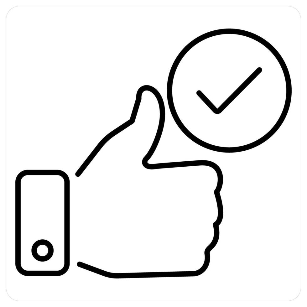 Endorsement icon concept in black line color vector
