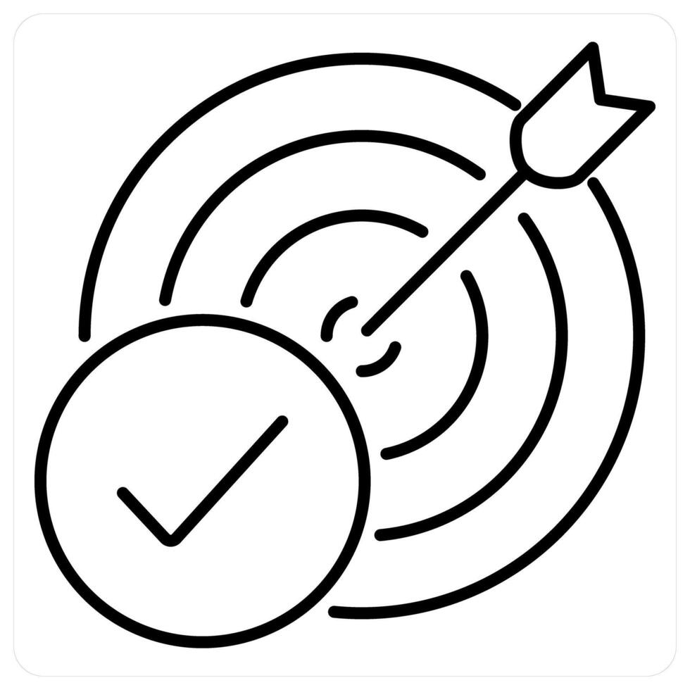 Success icon in black line color vector