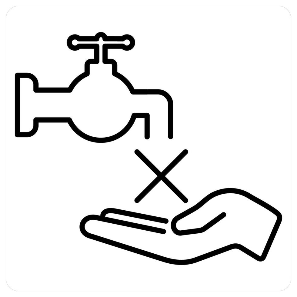 No Water icon concept in black line color vector