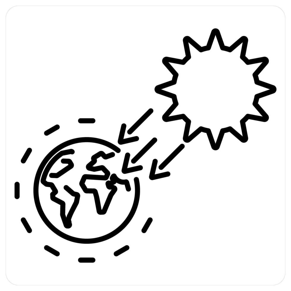 Solar Irradiance icon concept in black line color vector