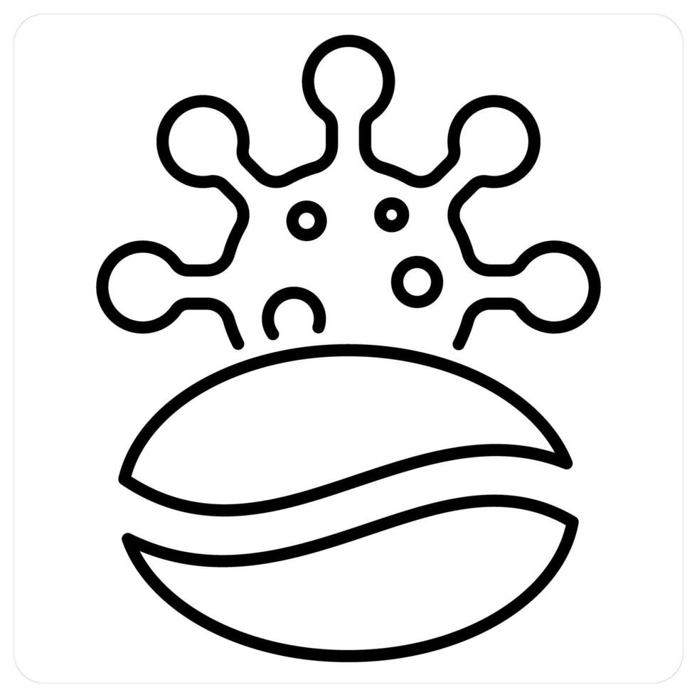 Caffine icon concept in black line color vector