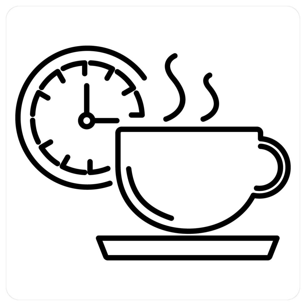 Coffee Break icon concept in black line color vector