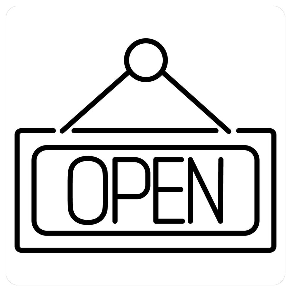 Open icon concept in black line color vector