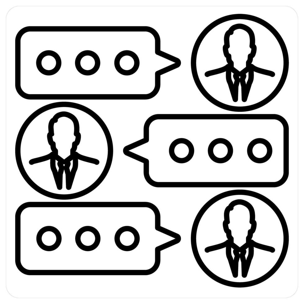 Group Chat icon concept in black line color vector