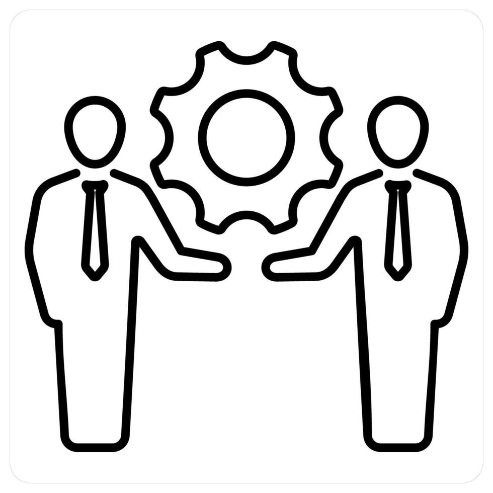 Community Development icon concept in black line color vector