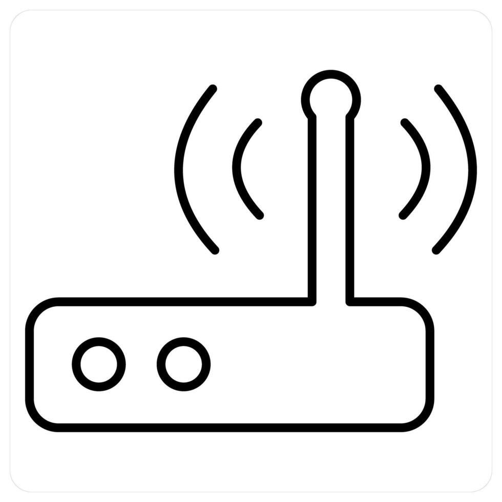 Router icon concept in black line color vector