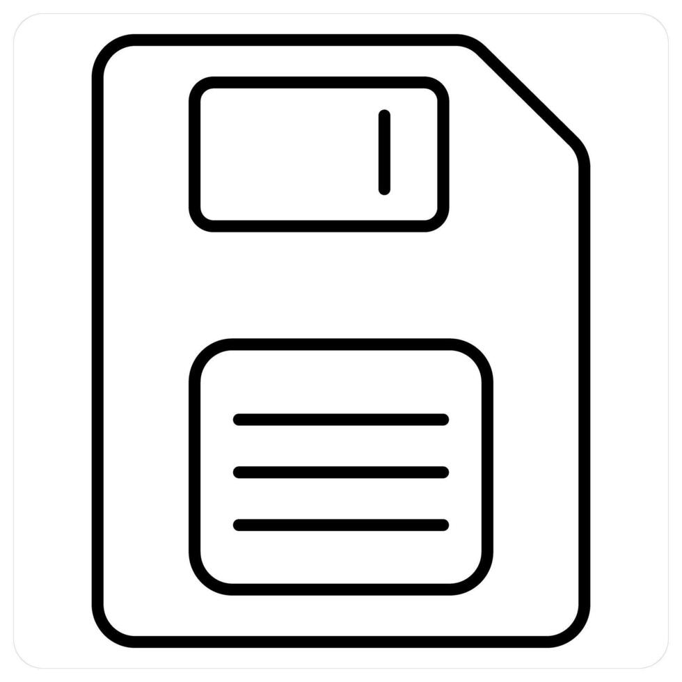Floppy and disk concept in black line color vector